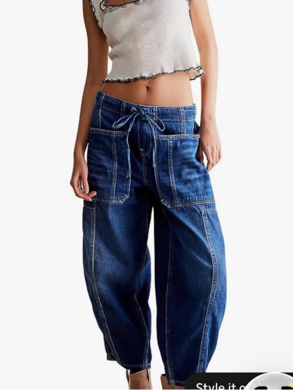 Med E-bossy High-Rise Wide-Leg Blue Women’s Jeans